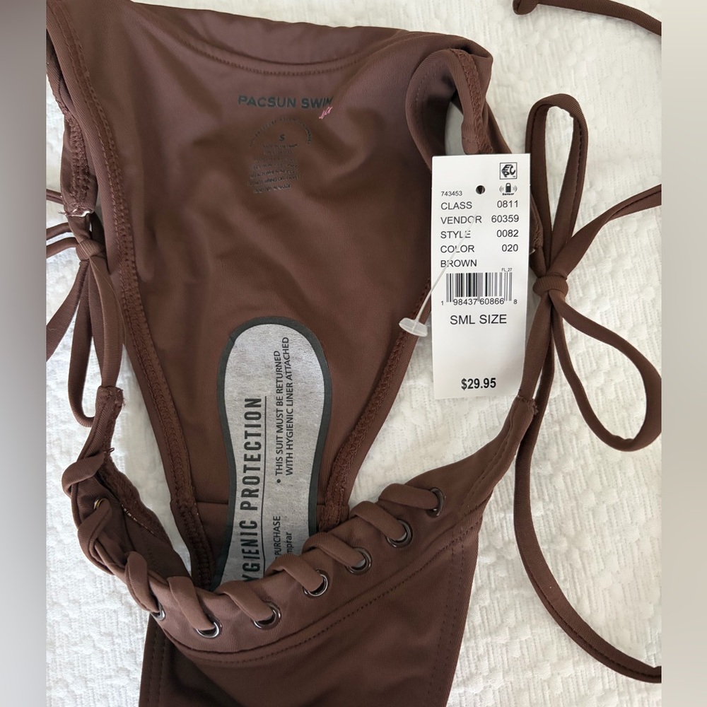 PacSun Chocolate Ruffle Bikini Set - Picture 2 of 5